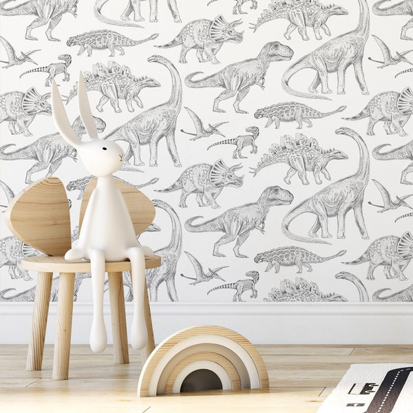 DINOSAURS wallpaper / nursery decor / dinosaur wall decor / Wallpaper with Dinosaurs - SAMPLE