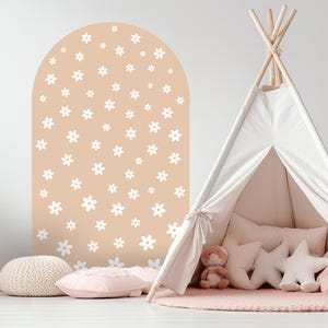 Beige Arch with Daisies mini Wall Decal – Wall Sticker for Kids Room – 3 Sizes