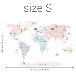 WORLD MAP Wall Decal for Kids / Nursery Decor / Kids Decal / World Map ...