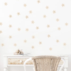 Daisy Wall Decals - Boho Nursery Decor - Daisy Flower Wall Stickers - Floral Wall Art - (59 pcs)