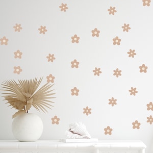 Set of 59 Daisy Wall Decals - Bohemian Flower Stickers - Nursery Decor - Boho Chic Floral Arrangement