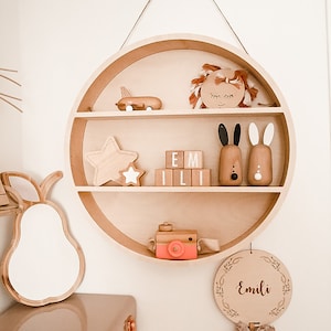 BIG ROUND SHELF / wooden circle shelf / round wall shelf / playwood for baby room / eco boho home / kids room wooden decor / eco decor