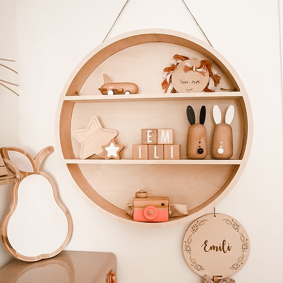 BIG ROUND SHELF Wooden Circle Shelf Round Wall Shelf Playwood for Baby Room Eco Boho Home Kids Room Wooden Decor Eco Decor Etsy