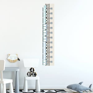 Train metric height chart wall decal for boys, Measurement chart, Child height chart, wall decals, Ruler height chart, Kids heigh chart
