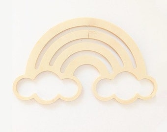 Wooden RAINBOW nursery room decor, boho bedroom decor, kids room wall art, nursery decor, natural wooden decor