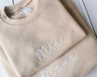 Mama and Mini sweaters / embroidered matching jumper / twinning outfits / Mum & daughter or son / sweatshirts / gift / birthday present