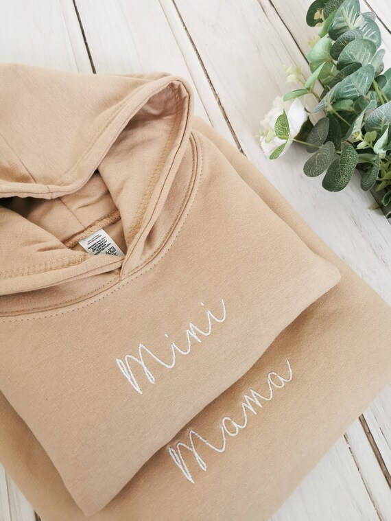 Mama and Mini Hoodies Twinning Mum and Son or Daughter Matching Hoodie Hoody Embroidered Mummy New Mum Birthday Gift Etsy UK