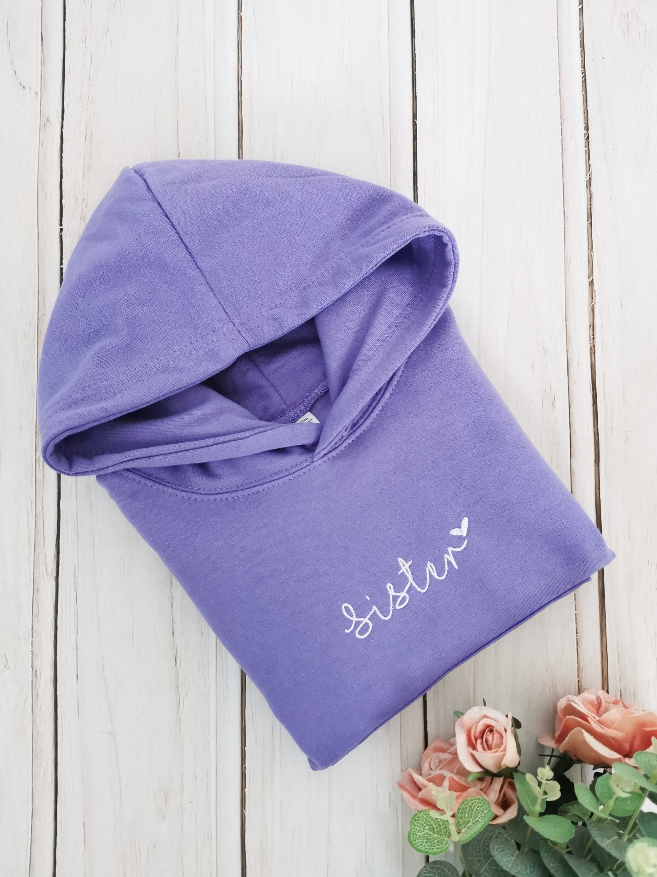 Embroidered Sister Hoodie Girls Hoody Jumper Sisters Twinning Matching Siblings Birthday Gift Idea Present Etsy