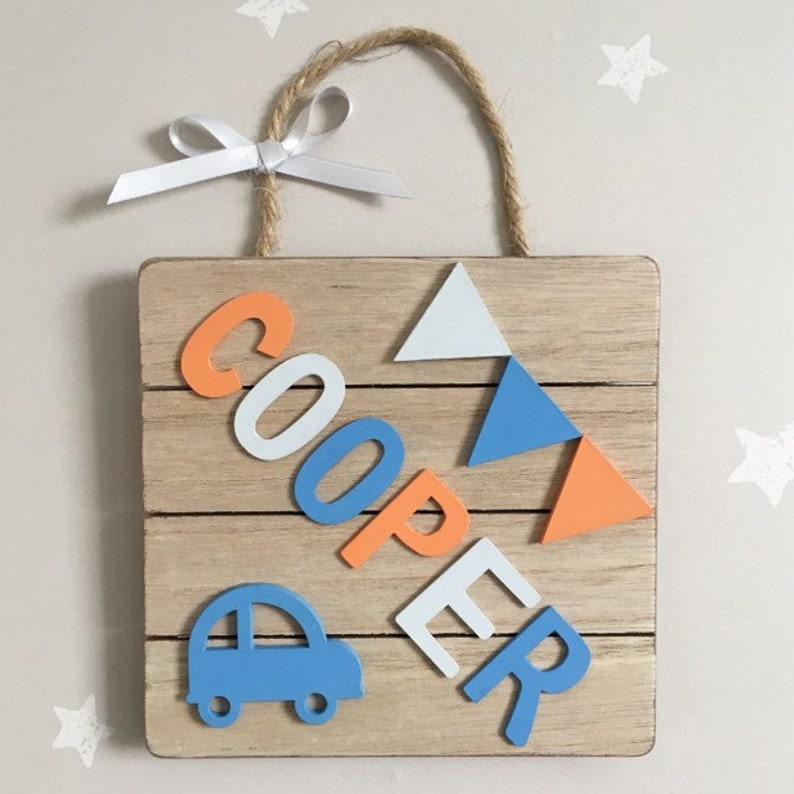 Personalised Photo New Baby//Child Name Nursery//Room Wooden Bunting//Garland Gift