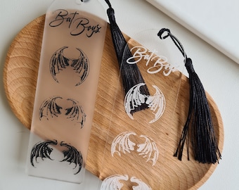 Bat Boys ACOTAR Bookmark Rhysand Cassian Azriel A Court Of Sarah J. Maas Illyrian Wingspan Engraved Acrylic Bookmark Gift Fantasy Booktok