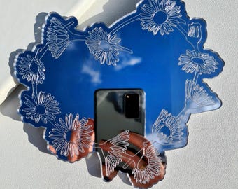 Daisy Mirror Floral Wall Decor Heart Mirror Cute Aesthetic Room Decor Coquette Decor Cottagecore Flower Mirror Teen Girl Gift Daisy Chain