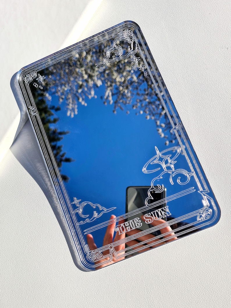 Tarot Card Mirror Spiritual Home Decor Witchy Home Aesthetic Engraved tarot-card-mirror-spiritual-home-decor-witchy-home-aesthetic-engraved