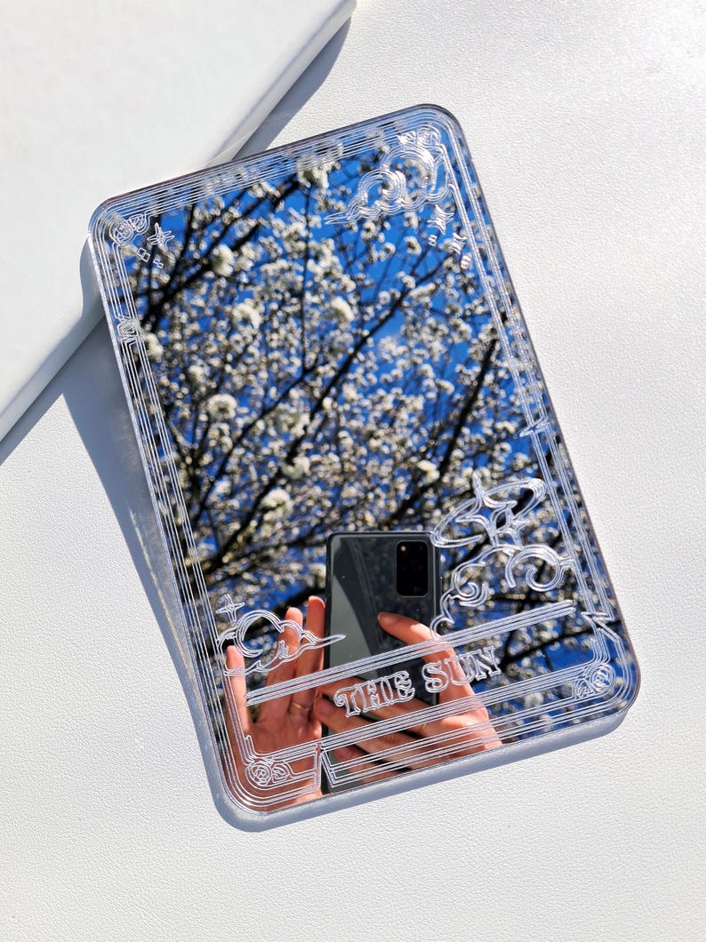 Tarot Card Mirror Spiritual Home Decor Witchy Home Aesthetic Engraved tarot-card-mirror-spiritual-home-decor-witchy-home-aesthetic-engraved