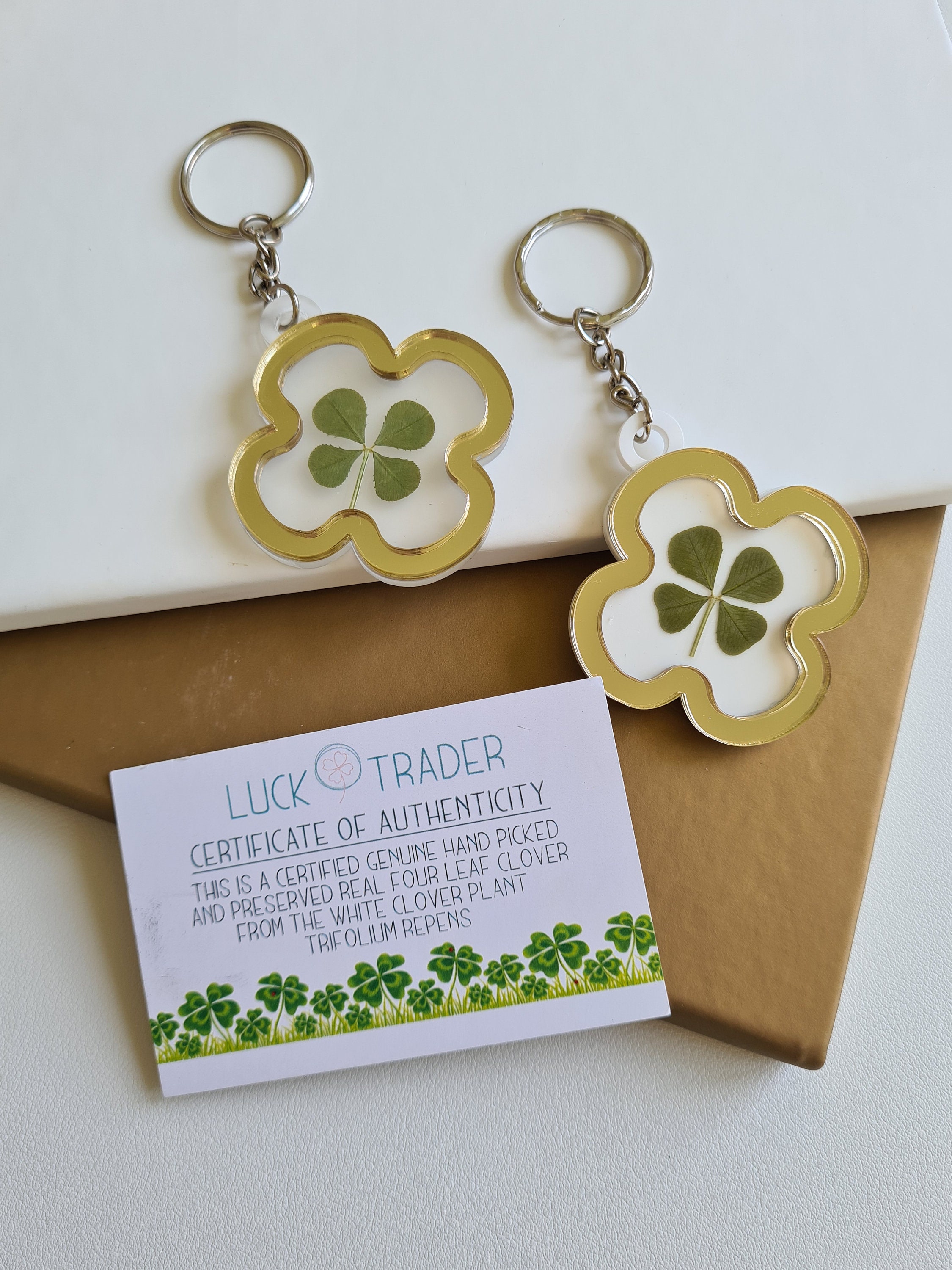 Portachiavi Portafortuna Quadrifoglio Con Cuore - Regalo Per Successo E Buona Fortuna - Foto 10