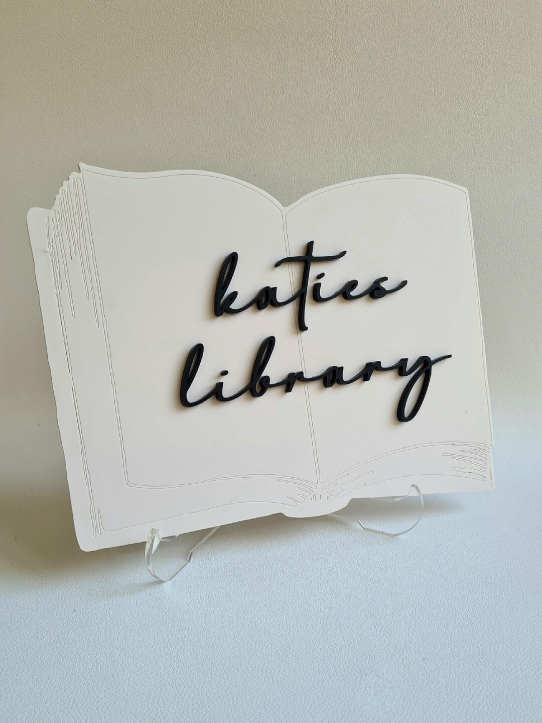 Library Sign Personalised Book Shelf Decor Custom Book Sign Reading ...