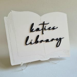 Bibliothek Zeichen Personalisierte Bücher Regal Dekor Benutzerdefinierte Buch Schild Lese Geschenk Buch-Liebhaber-Geschenk Bücherregal Buchecke Schlafzimmer Lese Dekor Geschenk