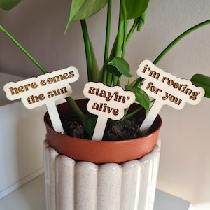 Funny Plant Stakes Wood Plant Sticks House Plant Decor Plant Pot Accessory Plant Lover Gift  Succulent Garden Sign Plant Stand Plant Shelf