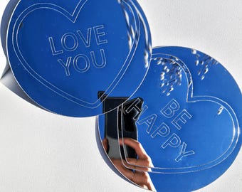 Liebe Herz Spiegel Wanddekoration Süßigkeiten Herz Geschenk Liebe Herz süß Raum Dekor Wandaufkleber Süßes Retro Zitat Spiegel Pastell Sweetheart Dopamin