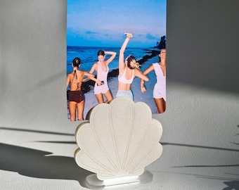 Perle Muschel Fotohalter Muschel Foto Ständer Kunstdruck Halter Kartenständer Notizhalter Foto Geschenk Instax Stand Meer Meerjungfrau Ozean Beachy Decor