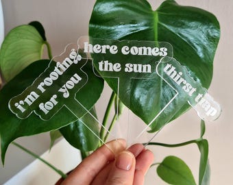 Funny Plant Stakes Acrylic Plant Stick House Plant Decor Plant Pot Accessory Plant Lover Gift  Succulent Garden Sign Plant Stand Plant Shelf