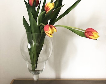 Glas-Vase Pokal für Tulpen