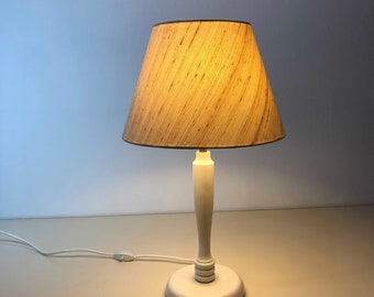 Small floor lamp with textile shade in wild silk - optics