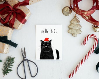 Grumpy Christmas Cat | Funny Christmas Cat Cards | Printable | Instant Download | Animal Lover Gifts