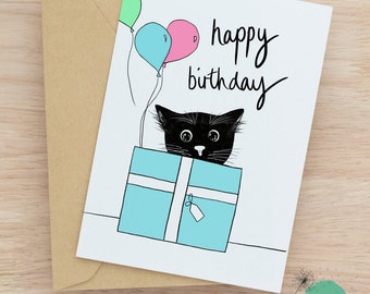 Biglietto Di Auguri Con Gattino - Formato 147x147 Mm - Cartoncino 350 G/m² Con Busta Di Lusso - Prodotto Nel Regno Unito