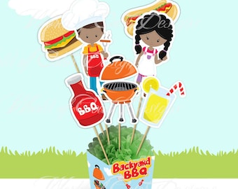 Centro de mesa imprimible para fiesta "BBQ" (Descarga instantánea) Los artículos digitales no son reembolsables
