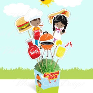 Printable Centerpiece for party &quot;BBQ&quot; (Instant download)  Digital Items are Non-refundable