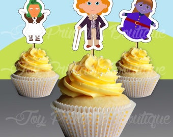 Wydrukowane ozdoby na babeczki „Willy” (do pobrania natychmiast) Produkty cyfrowe nie podlegają zwrotowi