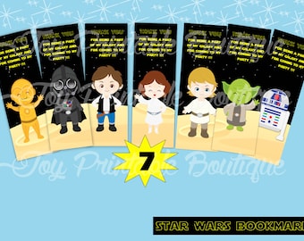 7 Printable bookmark (Thank you for coming) for party "STAR WARS"( Instant download) Digital Items are Non-refundable