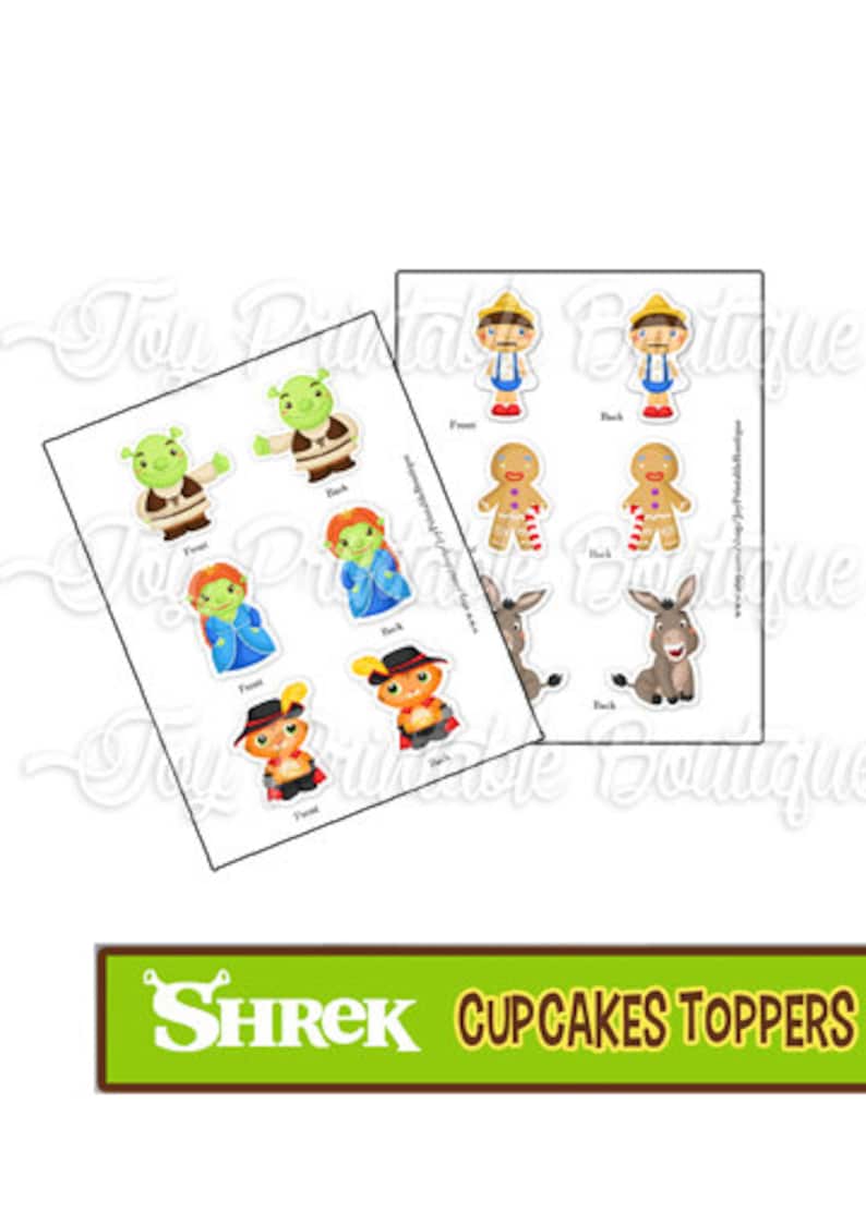 Printable Cupcake Toppers "shrek" (instant Download) Digital Items Are ...