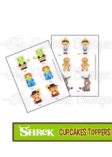 Printable Cupcake Toppers "shrek" (instant Download) Digital Items Are ...