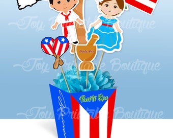 Printable centerpiece&quot; PUERTO RICO&quot; (instant download)  Digital Items are Non-refundable