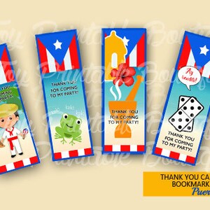 Marcador para impressão (obrigado por ter vindo) para a festa "PUERTO RICO" (download instantâneo) Os itens digitais não são reembolsáveis