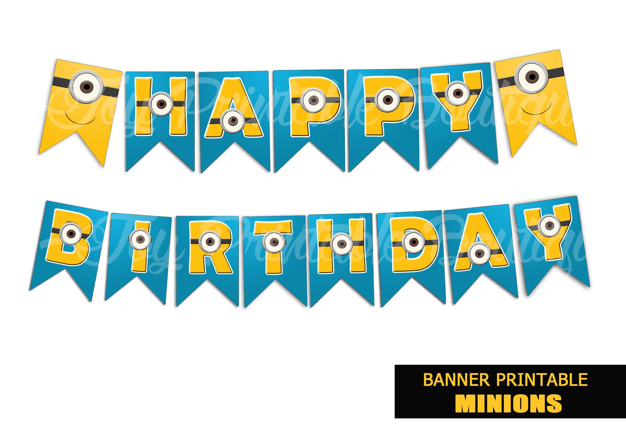 Printable Minion Bunting Printable Minion Banner Minion Birthday 