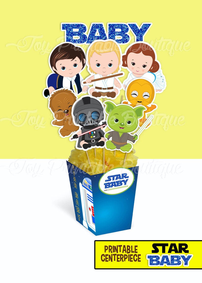 Printable centerpiece Star Wars Baby instant download Digital Items are Non-refundable image 1