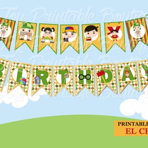 Printable banner Happy Birthday &quot;El Chavo 8&quot; (instant download)  Digital Items are Non-refundable