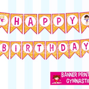 Banner stampabile "GYMNASTICS" (download istantaneo) Gli articoli digitali non sono rimborsabili