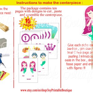 Printable Centerpiece mermaid instant Download - Etsy