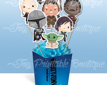 Centro de mesa imprimible "MANDALORIAN" (descarga instantánea) Los artículos digitales no son reembolsables