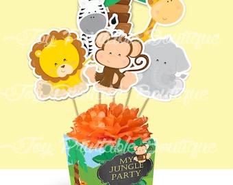 Printable Centerpiece "JUNGLE" (instant download)  Digital Items are Non-refundable