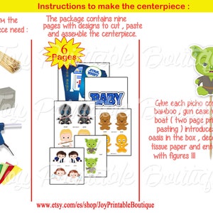 Printable centerpiece Star Wars Baby instant download Digital Items are Non-refundable image 2