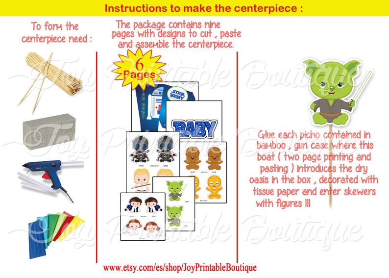 Printable centerpiece Star Wars Baby instant download Digital Items are Non-refundable image 2