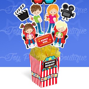 Centrotavola stampabile per la festa "MOVIE" (Download istantaneo) Gli articoli digitali non sono rimborsabili