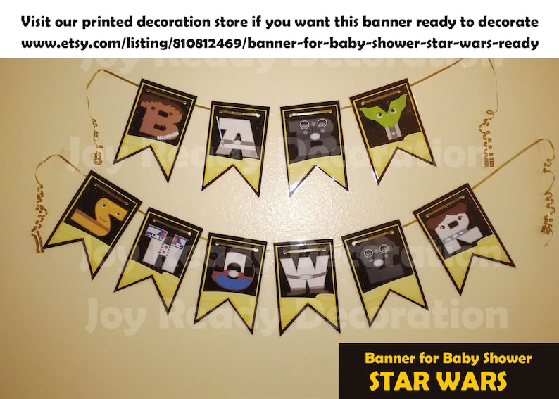 Printable Banner Star Wars for Baby Shower