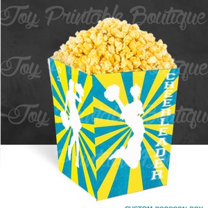 Printable custom popcorn box &quot;Cheerleader&quot;  (Instant download)  Digital Items are Non-refundable