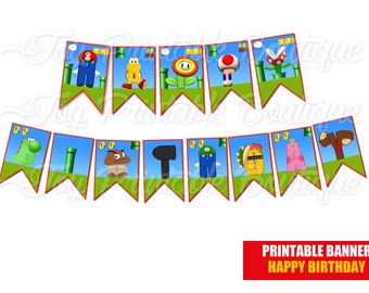 Printable banner Happy Birthday (instant download) Digital Items are Non-refundable