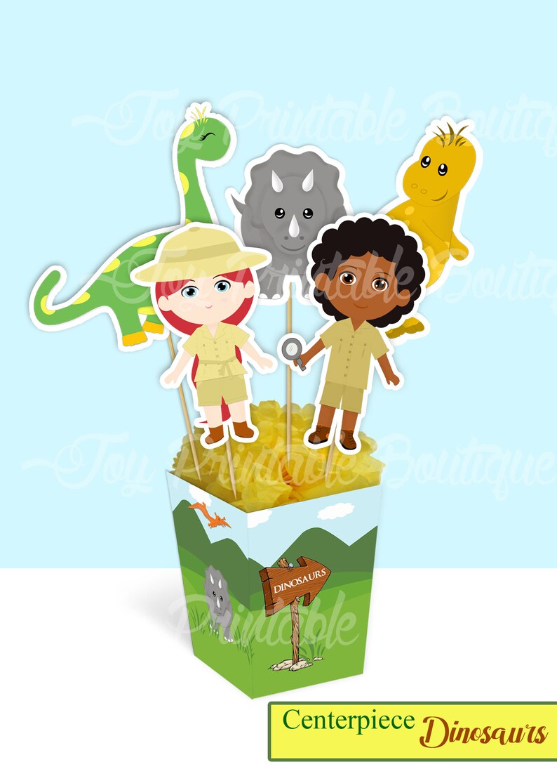 Printable Centerpiece "dinosaurs" (instant Download) Digital Items Are ...